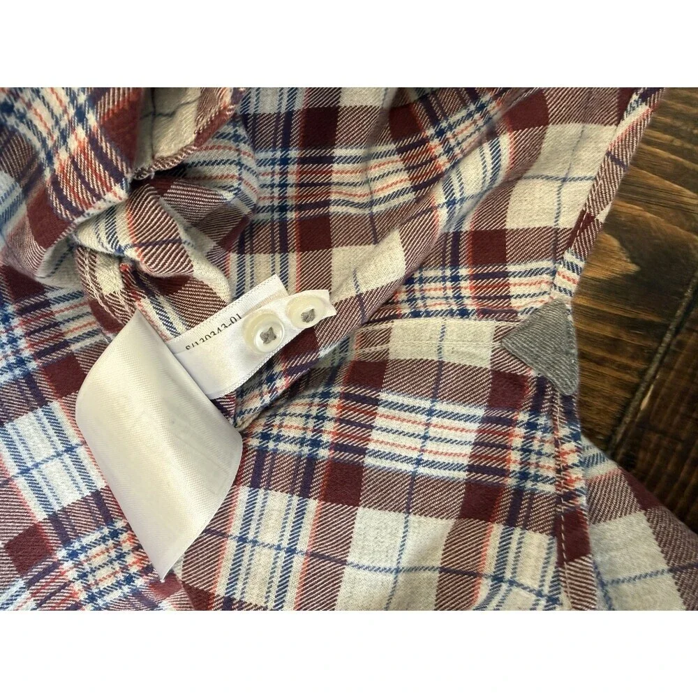BANANA REPUBLIC Luxe FLANNEL Long Sleeve 100% COTTON Button Up SLIM FIT Medium